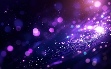 Fototapete - A vibrant, abstract background featuring swirling lights and colors, evoking a sense of depth and digital energy.