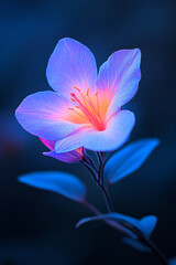Aufkleber - Dreamlike macro shot of vibrant purple and orange flowers softly glowing at twilight, delicate