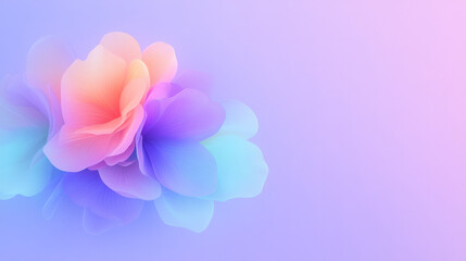 Aufkleber - Ethereal bouquet of luminous purple and orange blossoms, gentle gradient lighting, minimal