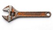 © Diclonius - a rusty adjustable wrench, close-up on a blank background