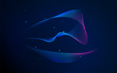 Fototapete - Abstract lines wave gradient background design illustration graphic