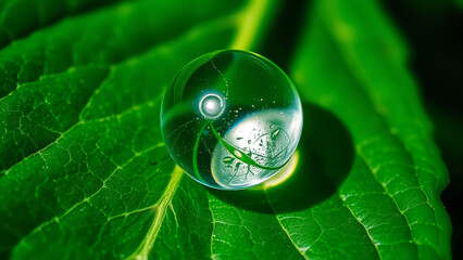 nature's enchanted orb: a verdant reflection in crystalline form