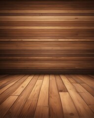 Aufkleber - a wood floor and wall room with light and shadows creating a natural scene