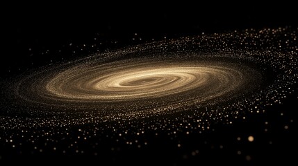 Poster - A minimalist galaxy spiral made of soft, glowing dots