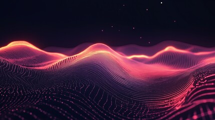 Poster - A minimalist neon-colored waveform on a dark background.