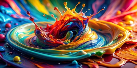 Poster - Macro Abstract Art: Vibrant Color Splatter & Splash Design