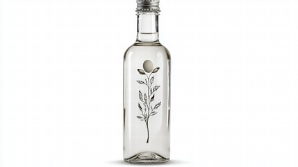 Poster - Elegant glass bottle adorned with intricate floral etching perfect for home decor or gifting