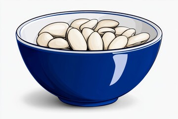Poster - A simple illustration of a bowl of beans with clean, geometric lines