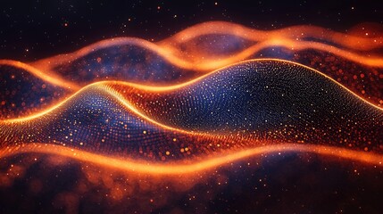 Fototapete - Wave of light flowing gracefully across the screen creating a stunning visual display of energy