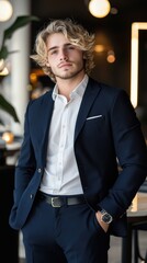 Poster - A man in a suit and tie poses for a picture