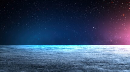 Wall Mural - Detailed view of the moons surface highlighting craters and lunar landscape under a starry sky