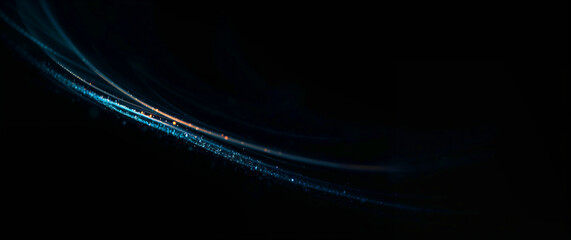 Poster - Abstract light trails flowing on dark background