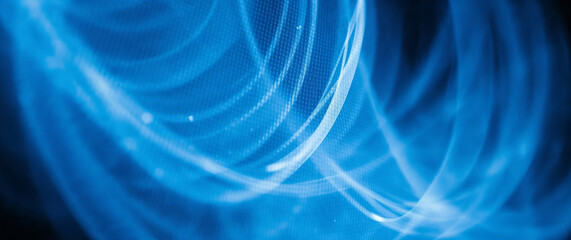 Poster - Abstract blue particles flowing and forming a swirling shape