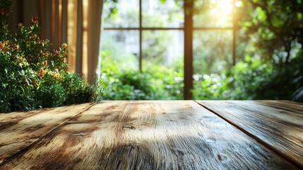 Poster - Cozy table set against a window view creating an inviting and bright ambiance for relaxation