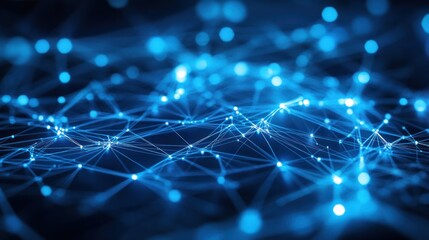 Poster - Abstract network of glowing points and lines.  Digital connections.  Possible use for tech background
