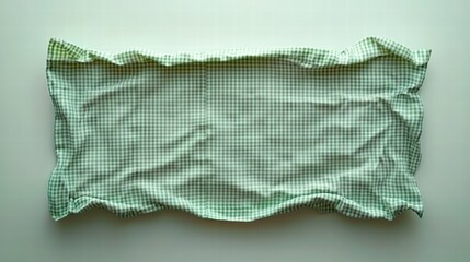 Poster - Cozy green and white checkered pillow adding a touch of comfort to a relaxing living space