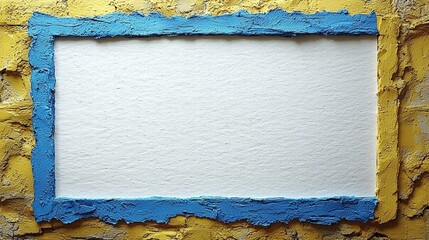 Poster - Vibrant yellow and blue frame showcasing a bright contrast that enhances any artwork or image