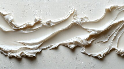 Poster - Artistic swirl of white paint captured in motion creating a beautiful abstract design on canvas