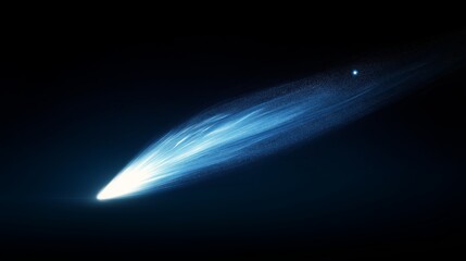 Poster - A single white shooting star cutting across a dark sky.