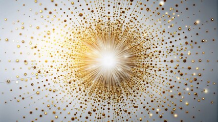 Poster - Minimalist Abstract Dots Light Explosion Poster Banner Template - White Background