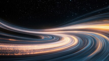 Poster - Dynamic light trails in cosmic space abstract art digital illustration futuristic perspective