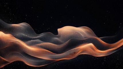 Poster - Dynamic flowing waves abstract art digital design cosmic environment aesthetic viewpoint visual harmony