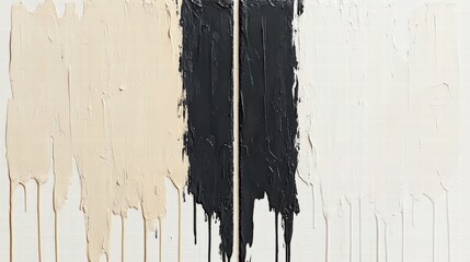 Poster - Abstract expression of emotion captured in a striking black and white painting on canvas