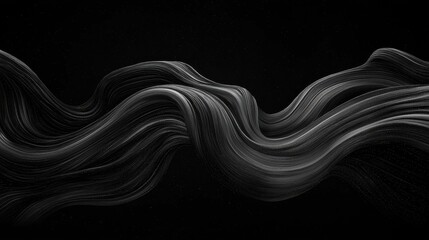 Poster - Dynamic flow of abstract waves studio digital art minimalist side view motion concept