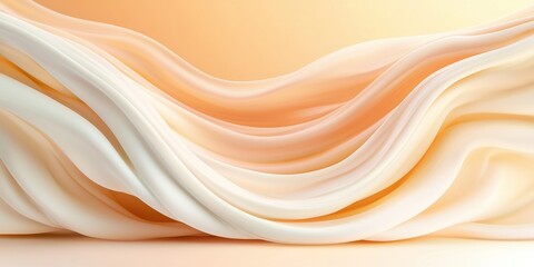 Poster - Elegant fabric waves modern studio abstract art soft colors close-up view textural beauty for home decor