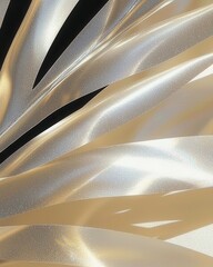 Poster - Captivating abstract art displaying shimmering metallic waves urban gallery digital artwork contemporary eye-level visual elegance