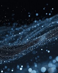 Poster - Dazzling particle motion abstract digital space graphic design dark environment close-up view visual concept