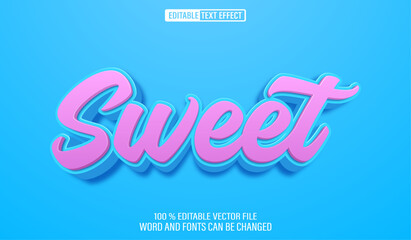 Poster - Editable 3d text style effect - Sweet text effect Template