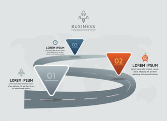 Fototapete - Vector business Presentation Connecting Steps Infographic Template