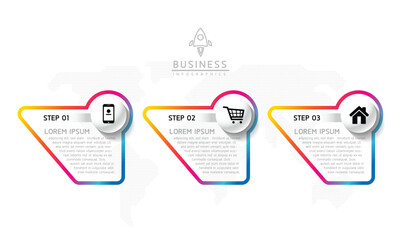 Fototapete - Vector business Presentation Connecting Steps Infographic Template
