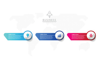 Fototapete - Vector business Presentation Connecting Steps Infographic Template