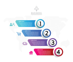 Fototapete - Vector business Presentation Connecting Steps Infographic Template