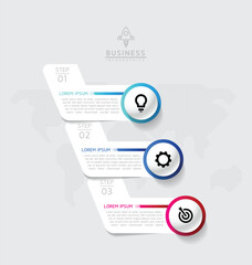 Fototapete - Vector business Presentation Connecting Steps Infographic Template