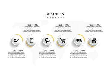 Fototapete - Vector business Presentation Connecting Steps Infographic Template