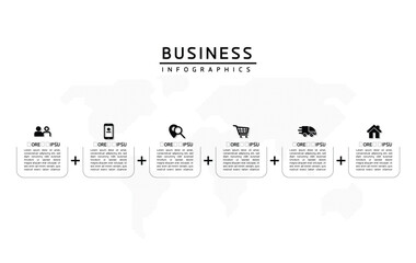 Fototapete - Vector business Presentation Connecting Steps Infographic Template