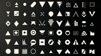 Poster - A bold collection of solid business icons, featuring sharp and defined shapes for maximum impact.