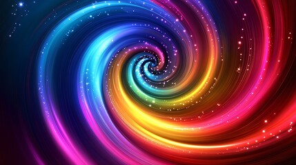Poster - Vibrant colourful sparkling spiral background 