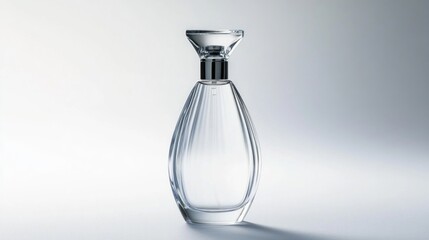 Wall Mural - Crystal bottle stands elegantly on simple gradient backdrop, its form catching light beautifully