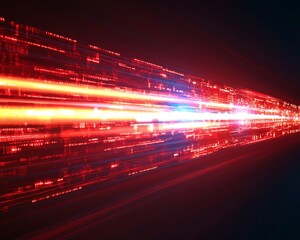 red digital data stream, futuristic background