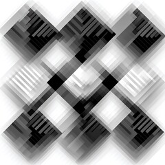 Poster - Abstract geometric pattern, intersecting squares, light and shadow, digital art