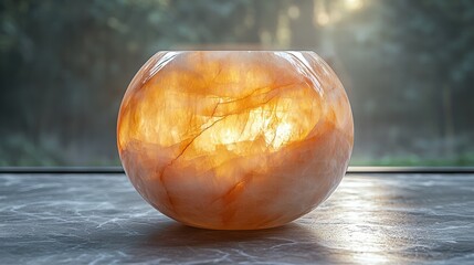 Poster - Beautifully designed vase placed elegantly on a table surrounded by soft natural light and shadows