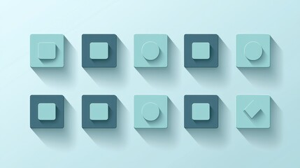Poster - A clean flat icon set with subtle shadows, adding depth while maintaining a modern look.
