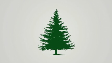 Poster - A clean, minimalistic tree icon in green and white with sharp outlines.