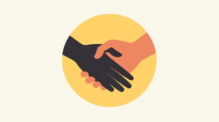Poster - A clean vector icon showing overlapping hands inside a circular frame.