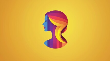 Poster - A colorful International Womenâ€™s Day icon with a minimalist design highlighting femininity.