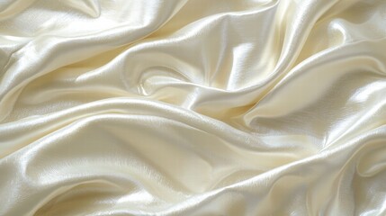 Poster - Soft white fabric spread out gracefully on a surface with a gentle flow highlighting its delicate nature